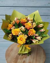 Букет цветов из:  Альстромерии и Розы в Новосергиевской