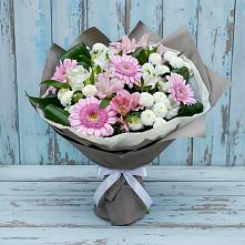 Букет цветов из:  Герберы, Альстромерии и Хризантемы в Новосергиевской