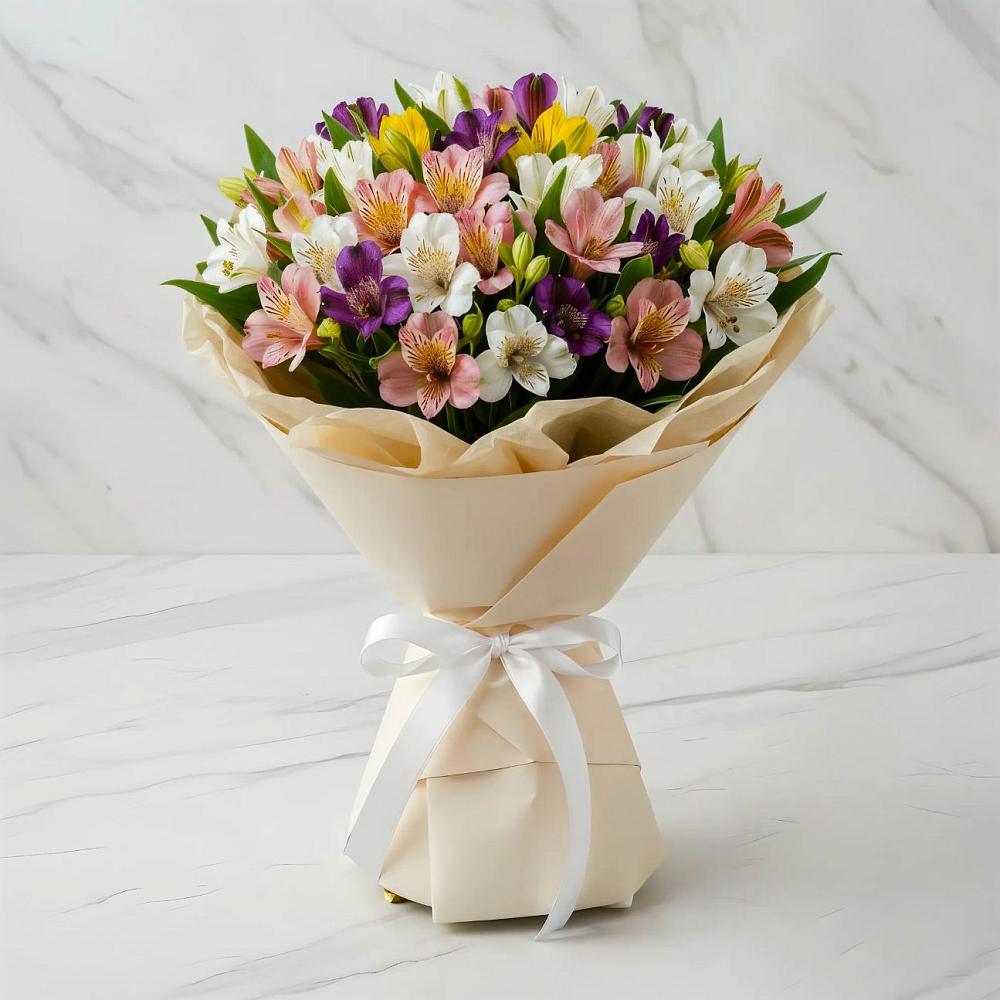 Букет цветов из: Альстромерии в Новосергиевской