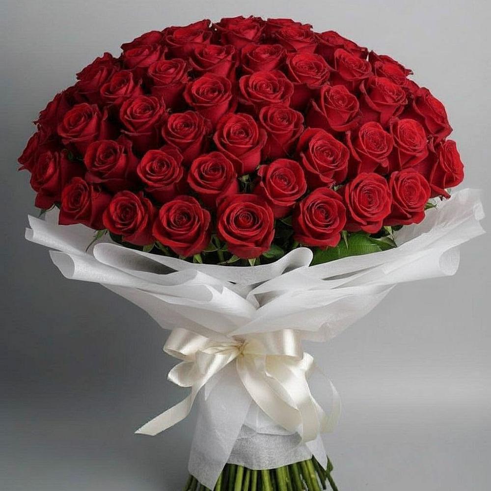 Букет 101 Красная роза Блэк Мэджик в Новосергиевской