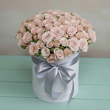 Цветочная композиция из Розы в шляпной коробке в Новосергиевской