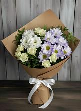 Букет цветов из:  Хризантемы и Розы в Новосергиевской