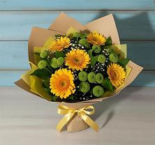 Букет цветов из:  Герберы и Хризантемы в Новосергиевской