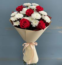 Букет цветов из:  Розы и Хризантемы в Новосергиевской