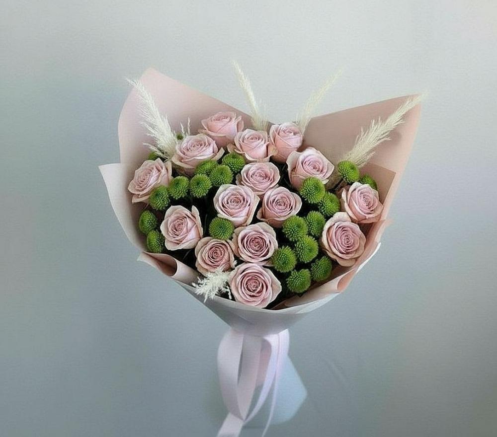 Букет цветов из: Розы и Хризантемы в Новосергиевской