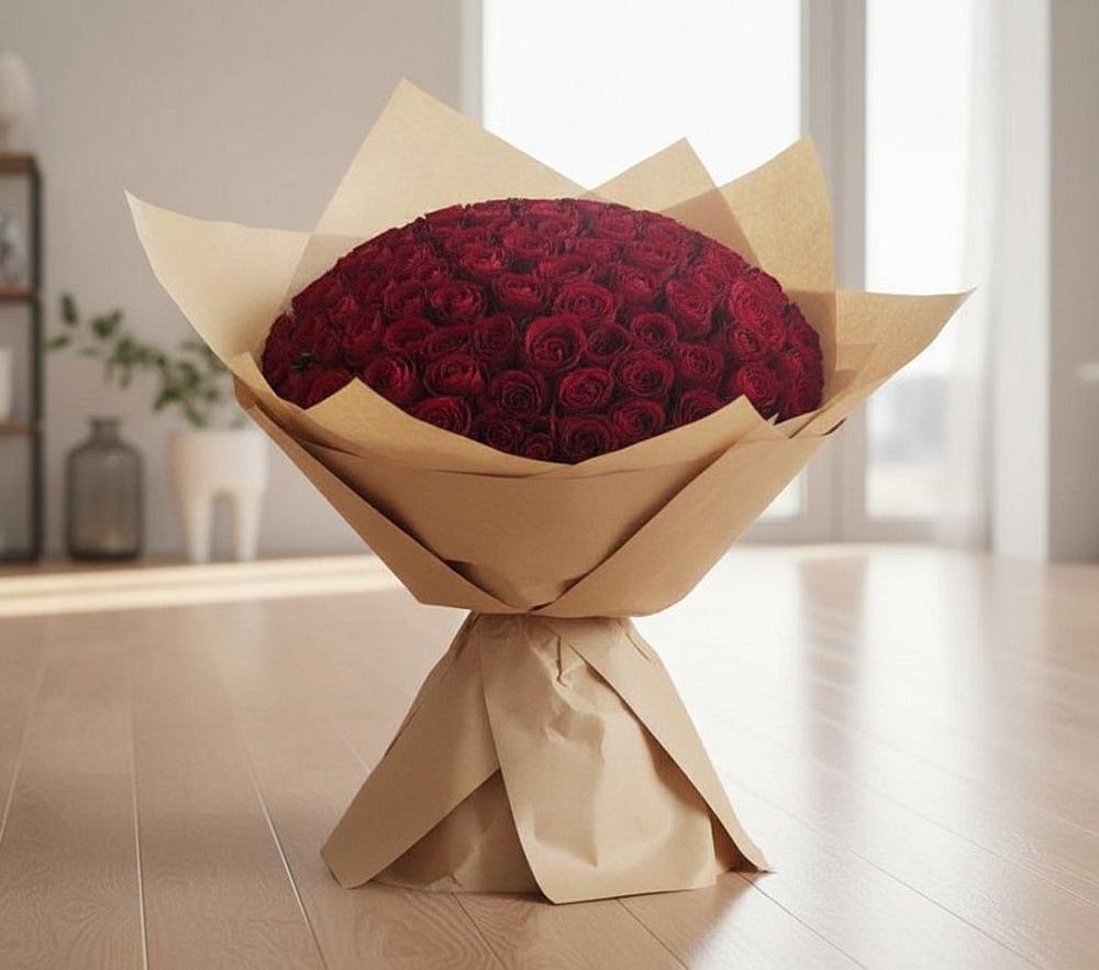Букет 101 Красная роза в Новосергиевской