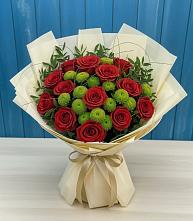 Букет цветов из:  Розы и Хризантемы в Новосергиевской