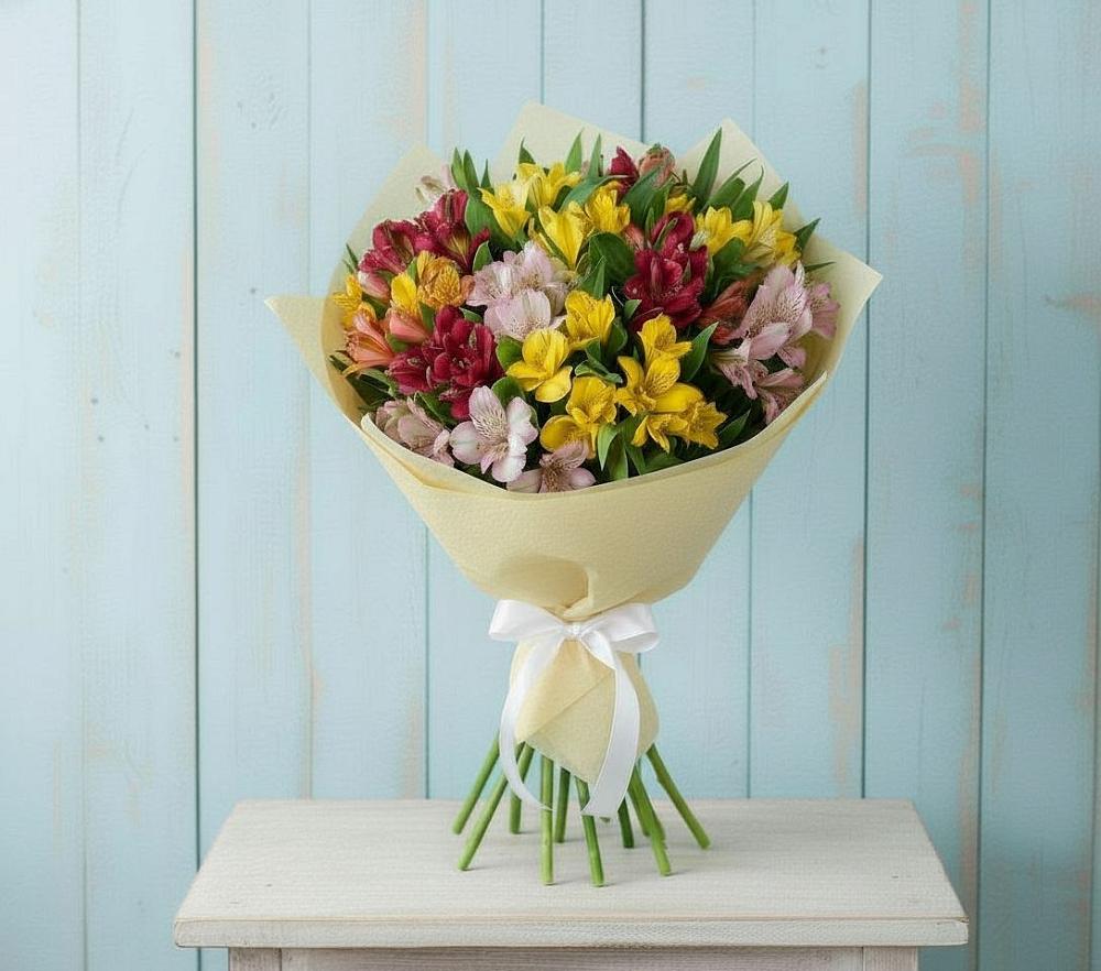 Букет цветов из: Альстромерии в Новосергиевской