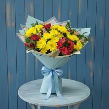 Букет цветов из:  Альстромерии и Хризантемы в Новосергиевской