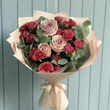 Букет цветов из:  Гвоздики и Розы в Новосергиевской