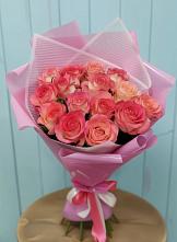 Букет 15 Розовых роз Равель в Новосергиевской