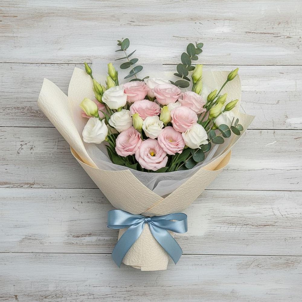 Букет цветов из: Лизиантусы в Новосергиевской